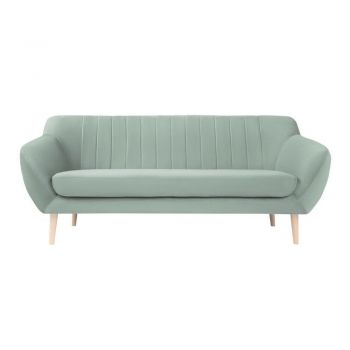 Canapea cu tapițerie din catifea Mazzini Sofas Sardaigne, 188 cm, verde mentol