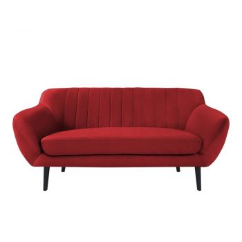 Canapea cu tapițerie din catifea Mazzini Sofas Toscane, 158 cm, roșu