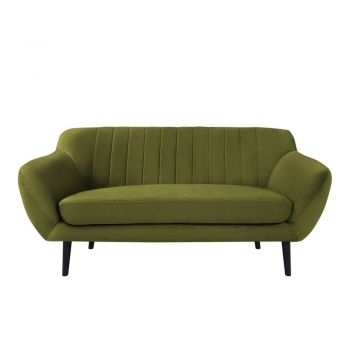 Canapea cu tapițerie din catifea Mazzini Sofas Toscane, 158 cm, verde