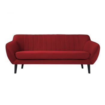 Canapea cu tapițerie din catifea Mazzini Sofas Toscane, 188 cm, roșu