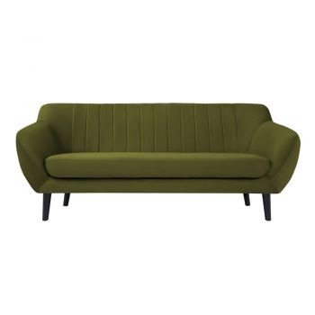 Canapea cu tapițerie din catifea Mazzini Sofas Toscane, 188 cm, verde