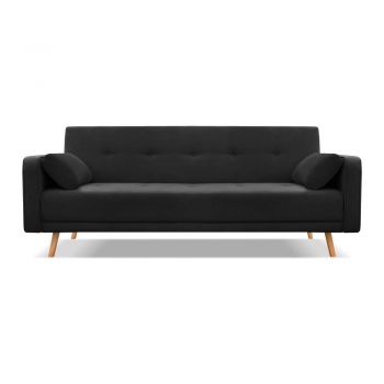 Canapea extensibilă Cosmopolitan design Stuttgart, negru, 212 cm