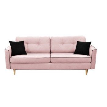Canapea extensibilă cu 3 locuri Mazzini Sofas Ivy, roz