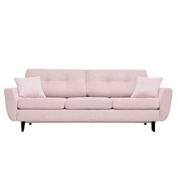 Canapea extensibilă cu 3 locuri Mazzini Sofas Jasmin, roz