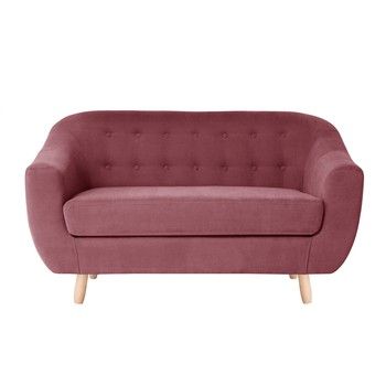 Canapea pentru 2 persoane Jalouse Maison Vicky, roșu roz fixa