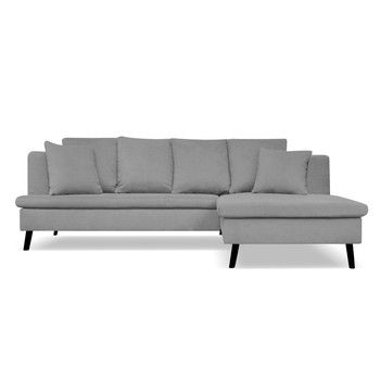 Canapea cu 4 locuri cu extensie pe partea dreaptă Cosmopolitan design Hamptons, gri fixa