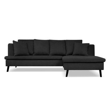 Canapea pentru 4 persoane cu extensie pe partea dreaptă Cosmopolitan design Hamptons, negru