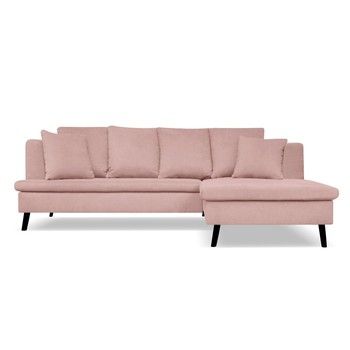 Canapea pentru 4 persoane cu extensie pe partea dreaptă Cosmopolitan design Hamptons, roz deschis