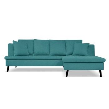 Canapea cu 4 locuri cu extensie pe partea dreaptă Cosmopolitan design Hamptons, turcoaz fixa