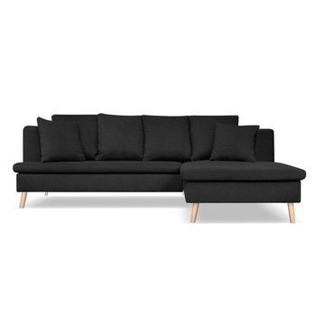 Canapea cu 4 locuri cu extensie pe partea dreaptă Cosmopolitan design Newport, negru fixa