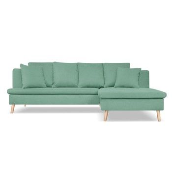 Canapea pentru 4 persoane cu extensie pe partea dreaptă Cosmopolitan design Newport, verde
