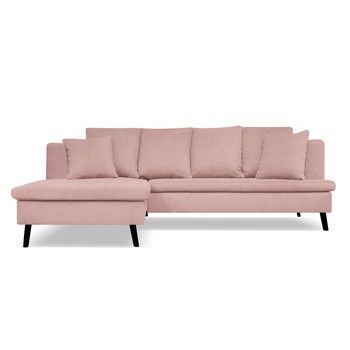 Canapea pentru 4 persoane cu extensie pe partea stângă Cosmopolitan design Hamptons, roz deschis fixa