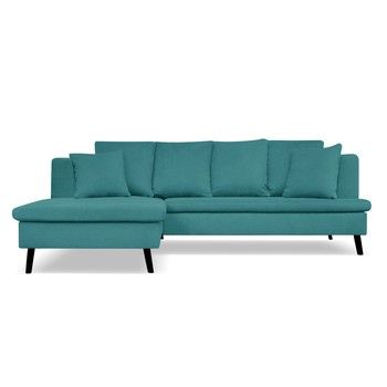 Canapea cu 4 locuri cu extensie pe partea stângă Cosmopolitan design Hamptons, turcoaz fixa
