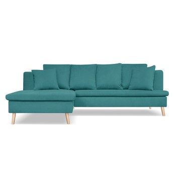 Canapea cu 4 locuri cu extensie pe partea stângă Cosmopolitan design Newport, turcoaz fixa