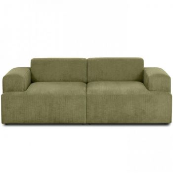 Canapea 3 locuri Melva, catifea, verde, 238 x 75 x 101 cm