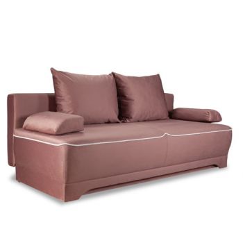 Canapea Extensibila Parma Cu Lada Roz Si Alb, 205 X 80 X 98 Cm