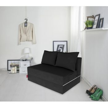 Canapea extensibila Urban Living, 136x80x40 cm, Negru ieftina