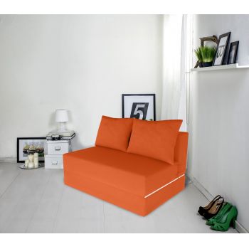 Canapea extensibila Urban Living, 136x80x40 cm, Orange la reducere