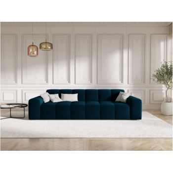 Canapea fixa tapitata cu catifea Navy Blue in dimensiuni multiple Kendal Limited Edition