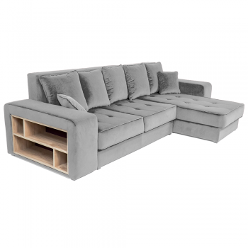 Coltar extensibil, cu raft si lada de depozitare, Atlas, Gri