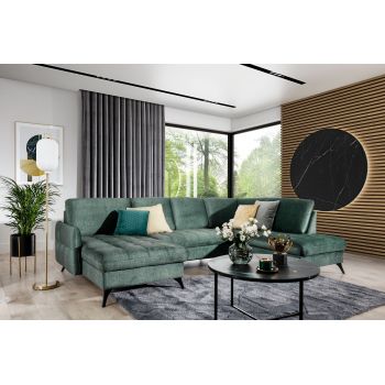 Coltar Extensibil, cu Sezlong pe Dreapta, Lada de Depozitare, Luks U l310xA200xH87 cm