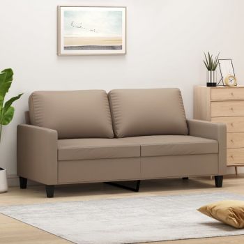 vidaXL Canapea cu 2 locuri, cappuccino, 140 cm, piele ecologică