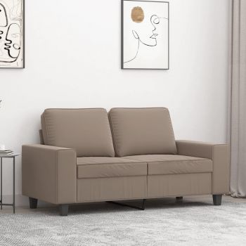 vidaXL Canapea cu 2 locuri, gri taupe, 120 cm, țesătură microfibră