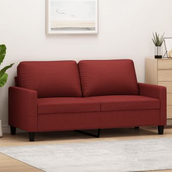vidaXL Canapea cu 2 locuri, roșu vin, 140 cm, material textil