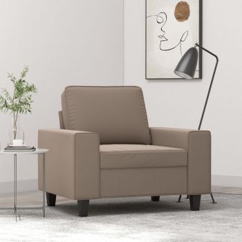 vidaXL Fotoliu canapea, gri taupe, 60 cm, textil microfibră