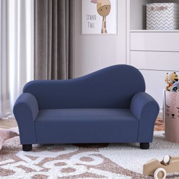 vidaXL Canapea pentru copii, albastru, material textil