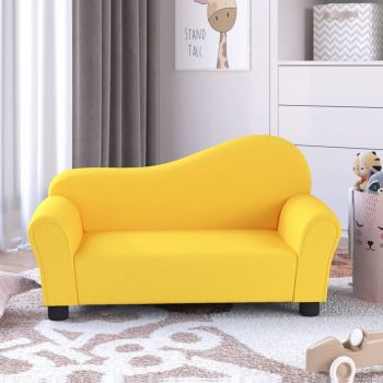 vidaXL Canapea pentru copii, galben, material textil
