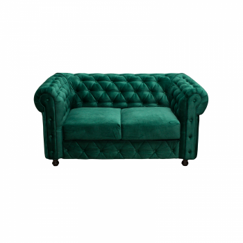 Canapea CHESTERFIELD fixa, 2 locuri, cu arcuri, verde, 168x90x80 cm ieftina