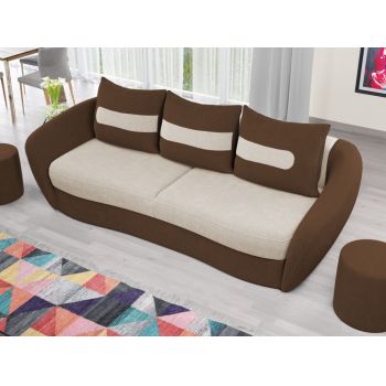 Canapea Velur Crem / Maro