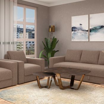 Set canapea extensibila MAGIS cu 2 fotolii, stofa Etna 24