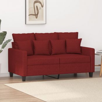 vidaXL Canapea cu 2 locuri, roșu vin, 120 cm, material textil
