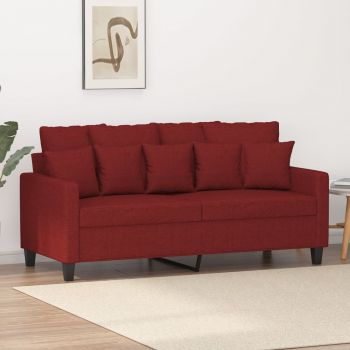 vidaXL Canapea cu 2 locuri, roșu vin, 140 cm, material textil