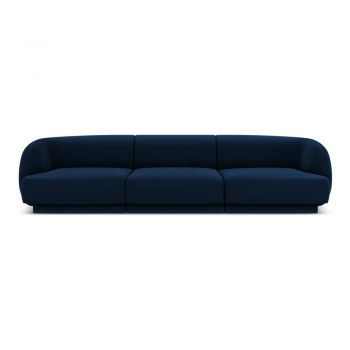 Canapea albastră cu tapițerie din catifea 259 cm Miley - Micadoni Home
