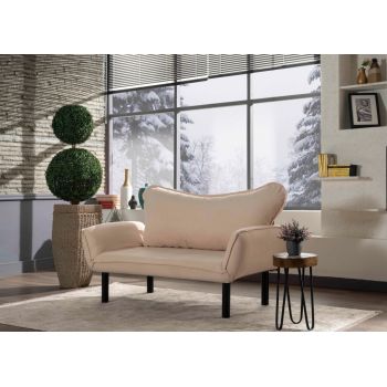 Canapea cu brate extensibile de 2 locuri Crem L140cm Chatto Canapea cu brate extensibile de 2 locuri Crem L140cm Chatto