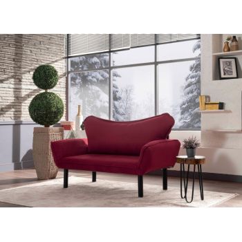 Canapea cu brate extensibile de 2 locuri Rosu Maroon L140cm Chatto Canapea cu brate extensibile de 2 locuri Rosu Maroon L140cm Chatto