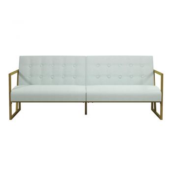 Canapea extensibilă cu suprafață catifelată CosmoLiving by Cosmopolitan Lexington, alb
