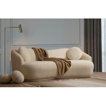 Canapea fixa de 3 locuri Crem L225cm Canapea fixa de 3 locuri Crem L225cm