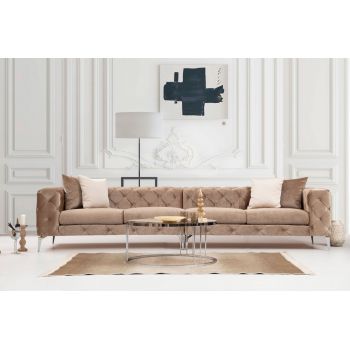 Canapea fixa de 4 locuri Bej L344cm Como Canapea fixa de 4 locuri Bej L344cm Como