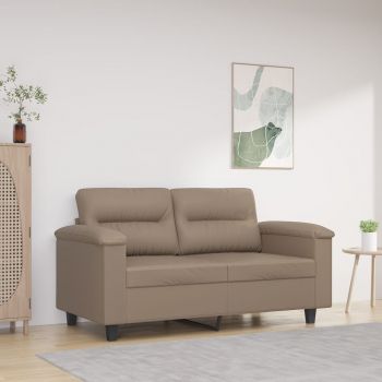 vidaXL Canapea cu 2 locuri, cappuccino, 120 cm, piele ecologică