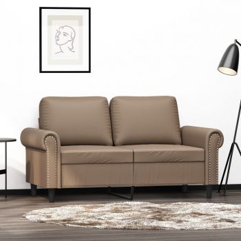 vidaXL Canapea cu 2 locuri, cappuccino, 120 cm, piele ecologică