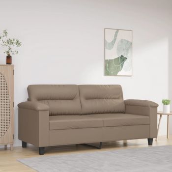 vidaXL Canapea cu 2 locuri, cappuccino, 140 cm, piele ecologică