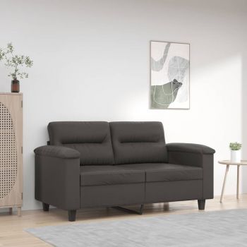 vidaXL Canapea cu 2 locuri, gri, 120 cm, piele ecologică