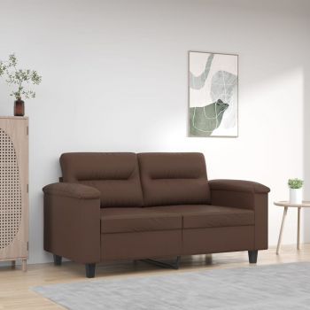 vidaXL Canapea cu 2 locuri, maro, 120 cm, piele ecologică