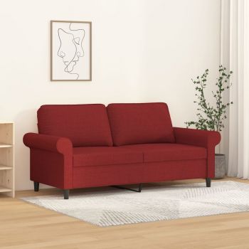 vidaXL Canapea cu 2 locuri, roșu vin, 140 cm, material textil