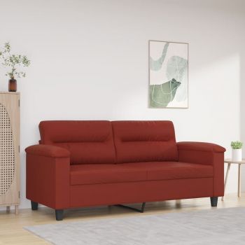 vidaXL Canapea cu 2 locuri, roșu vin, 140 cm, piele ecologică
