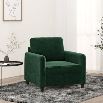 vidaXL Fotoliu canapea, verde închis, 60 cm, catifea